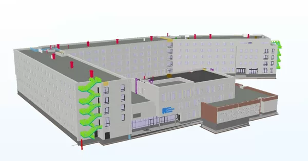 Centro de salud y vivienda social